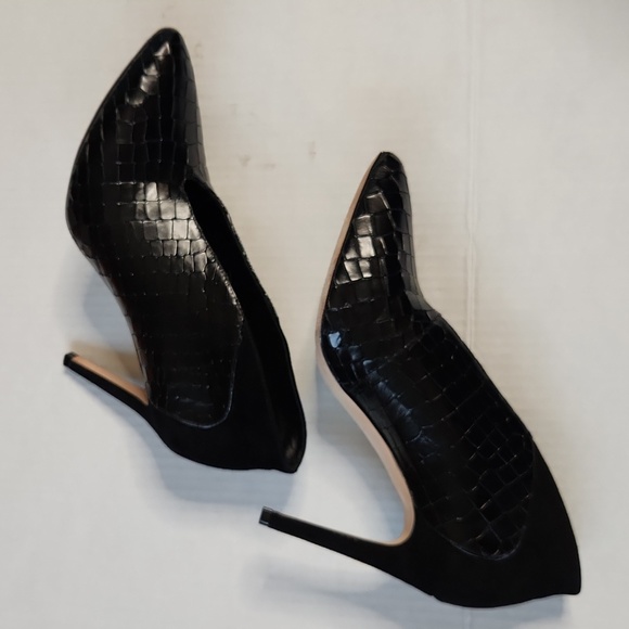 Joan OLOFF DORSEY BLACK SOFT PATENT/BLACK KID SUEDE - 8.5 M - Picture 12 of 16